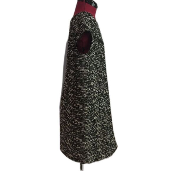 Tahari ASL Sheath Dress Size 12P Black/White/Silver Cap Sleeves Exposed Back Zip - Picture 3 of 7